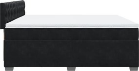 vidaXL Κρεβάτι Boxspring με Στρώμα Μαύρο 200x200 εκ. Βελούδινο