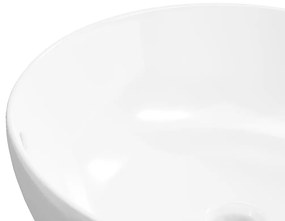 vidaXL Νιπτήρας Στρογγυλός Λευκός 44 x 17 εκ. Κεραμικός