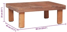 vidaXL Τραπεζάκι Σαλονιού 60x45x23 εκ. από Μασίφ Μαόνι