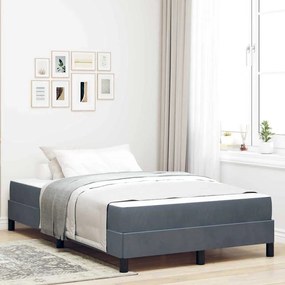vidaXL Κρεβάτι box spring με στρώμα Σκούρο Γκρι 120 x 190 cm Βελούδο