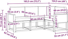 vidaXL Σειρά Καναπέ Εξωτερικού 4 pcs Φυσικό και Μπεζ Πολυεστέρας