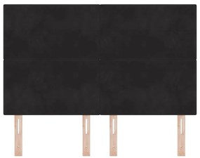 vidaXL Κεφαλάρι Επιτοίχιο με κεφαλάρι Μαύρο 144 cm Βελούδο