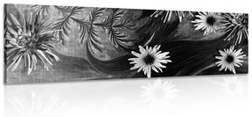 Εικόνα λουλουδιών σε ασπρόμαυρο φόντο - 135x45
