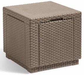Keter Allibert Σκαμπό με Αποθηκευτικό Χώρο Cube Χρώμα Καπουτσίνο