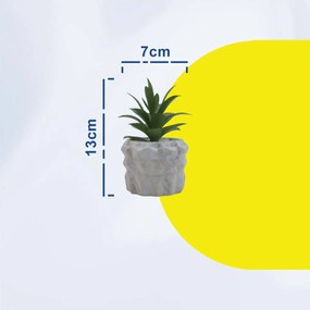 Τεχνητό Φυτό σε Κεραμικό Γλαστράκι σε Γκρι Χρώμα 7x13cm
