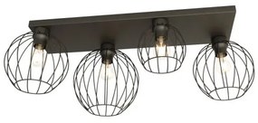 Πλαφονιέρα Φωτιστικό Οροφής 4xE27 Πλέγμα Nest Emibig -1371/4-Μαύρο 1371/4