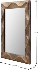 Ορθογώνιος πλαστικός καθρέπτης σε χρώμα αντικέ χρυσό 75x60