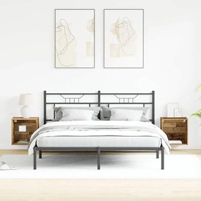 vidaXL Πλωτό ράφι 2 pcs Καφέ 40 x 28.5 x 40 εκ Επεξεργασμένο ξύλο