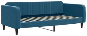 vidaXL Καναπές Κρεβάτι Συρόμενος Μπλε 90x200εκ Βελούδινος