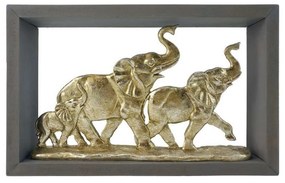 Διακοσμητικό Τοίχου Elephant 269-221-140 20x5,5x33cm Silver-Grey Polyresin,Ξύλο