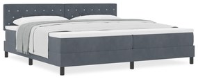 vidaXL Κρεβάτι Box Spring με Στρώμα Σκούρο Γκρι 200x200 εκ. Βελούδο