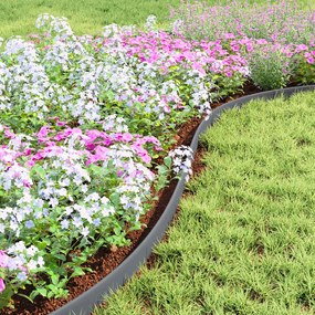 vidaXL Περιγράμματα γκαζόν Γκρι 5000 x 4 x 5 εκ. Πλαστικό