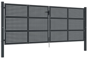 vidaXL Πόρτα Κήπου Ανθρακί 400x125 εκ. Ατσάλι