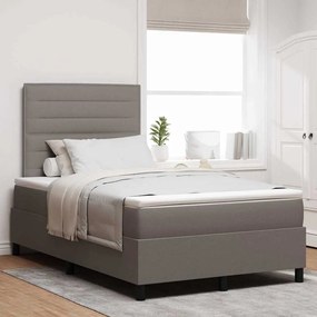 vidaXL Κρεβάτι Box Spring Με Στρώμα Καφετί Μικρού Διπλού Υφάσματος