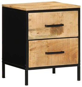 vidaXL Κομοδίνο Καφέ και μαύρο 40 x 35 x 50 εκ. Μασίφ ξύλο μάνγκο