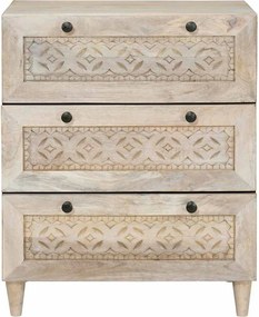 vidaXL Πλαϊνό γραφείο Λευκό 60 x 33 x 75 cm Μασίφ ξύλο μάνγκο