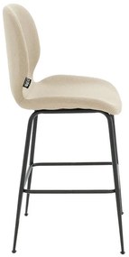 Σκαμπό bar Impel μεταλλικό μαύρο-ύφασμα μπεζ 2αδα 48x61x103 εκ.