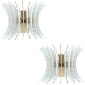 Σετ απλίκες τοίχου C7380.01 2 τμχ Ξύλινες απο MDF Λευκό 28x20x20Υεκ. 28x20x20 εκ.