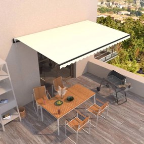 vidaXL Τέντα Συρόμενη Αυτόματη Κρεμ 500x350 εκ.