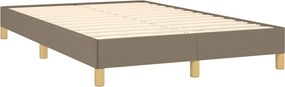 vidaXL Κρεβάτι Boxspring με Στρώμα Taupe 120x190 εκ. Υφασμάτινο