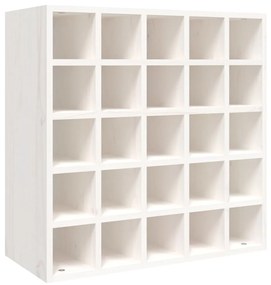 vidaXL Κάβα Κρασιών Λευκό 56 x 25 x 56 εκ. από Μασίφ Ξύλο Πεύκου