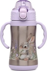 Παγούρι Θερμός Kiokids με Λαβές Lavender Bunny 280ml 6m