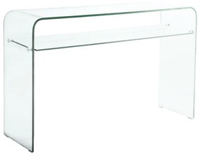 Κονσόλα με Ράφι GLASSER Bent Glass - Γυαλί Clear 110x35x75cm