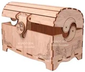 Intra WOODCHEST – Ξύλινο Σεντούκι Αποθήκευσης με Σκαλιστό Σχέδιο &amp; Καπάκι, Ιδανικό για Δώρα, Κοσμήματα και Διακόσμηση 18x45x27 cm Box54-01470