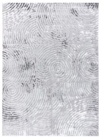 Σύγχρονο MEFE χαλί 8725 Κύκλοι Δακτυλικό αποτύπωμα - δομική δύο επίπεδα μαλλιού γκρι