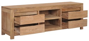 Έπιπλο Τηλεόρασης 115x30x40 εκ. από Μασίφ Ξύλο Teak - Καφέ