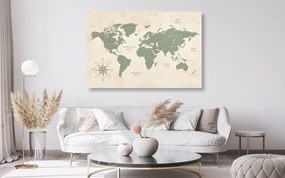 Εικόνα στο φελλό ενός αξιοπρεπούς παγκόσμιου χάρτη - 120x80  wooden