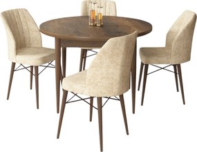 Dining Table &amp; Chairs Set (5 Pieces) Rox - Baroque, Cream Baroque
Cream