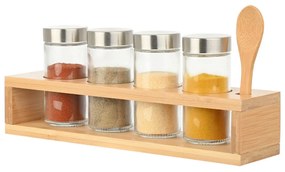 Βαζάκια Μπαχαρικών (Σετ 5τμχ) Σε Σταντ Estia Bamboo Essentials 01-28763