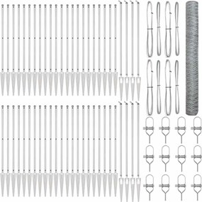 vidaXL Στύλος Περιφράξεων Ασημί 100 x 1,2 μ (36 mm δίχτυ) Ατσάλι