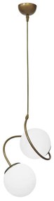 Φωτιστικό Οροφής Tail Μπάλες 01-0374 2/E27 Φ26,5x90cm Gold Matte Heronia Metal