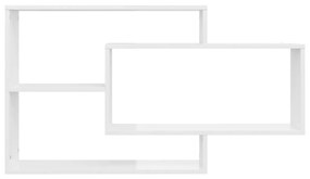 Ραφιέρα Τοίχου Γυαλιστερό Λευκό 104x20x58,5 εκ. από Επεξ. Ξύλο - Λευκό