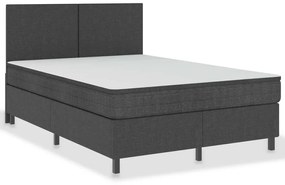 vidaXL Κρεβάτι Boxspring Σκούρο Γκρι 140 x 200 εκ. Υφασμάτινο
