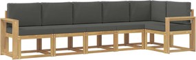 vidaXL Σειρά Καναπέ Εξωτερικού 6 pcs Άσπρο και Ανθρακί Πολυεστέρας