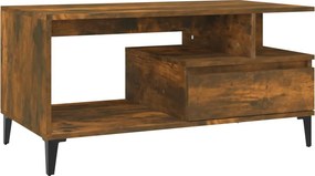 vidaXL Τραπεζάκι Σαλονιού Καπνιστή Δρυς 90x49x45 εκ. Επεξεργασμ. Ξύλο