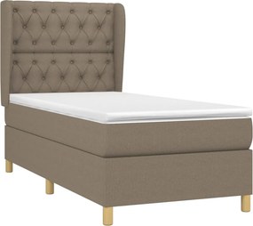 vidaXL Κρεβάτι Boxspring με Στρώμα Taupe 80x200 εκ. Υφασμάτινο