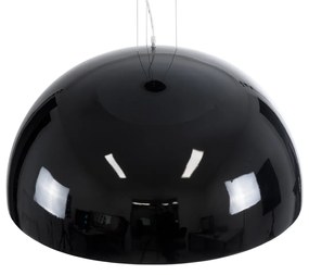 GloboStar SERENIA BLACK 01272 Μοντέρνο Κρεμαστό Φωτιστικό Οροφής Μονόφωτο 1 x E27 AC220-240V IP20 - Φ90 x Υ40cm - Μαύρο Γύψινο Καμπάνα - 5 Χρόνια Εγγύηση