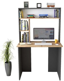 Γραφείο με ραφιέρα "VIANA" σε χρώμα atlantic pine/ανθρακί 90x52x148 100-03621