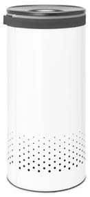 Brabantia 1004178 Καλάθι πλυντηρίου, 35 L, πλαστικό καπάκι, πλήρωση χωρίς άνοιγμα, οπές εξαερισμού, λευκό