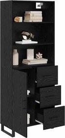 vidaXL Highboard με συρτάρι 2 pcs Μαύρη Οξυά Επεξεργασμένο ξύλο