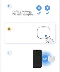 Baseus Home Intelligent T2 Pro Keychain Wireless Key and Other Object Finder BT 5.0 White (FMTP000002)