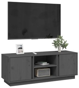 vidaXL Έπιπλο Τηλεόρασης Γκρι 110x35x40,5 εκ. από Μασίφ Ξύλο Πεύκου