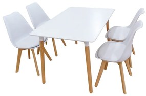 ZITA PLUS Σετ Τραπεζαρίας Logan Plus White Randy 5τμχ 120Χ80X72εκ. 20.9908