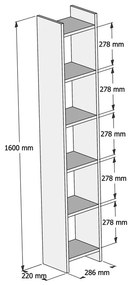 ΒΙΒΛΙΟΘΗΚΗ DARCO PAKOWORLD ΜΕΛΑΜΙΝΗΣ ΛΕΥΚΟ 28.6X22X160ΕΚ