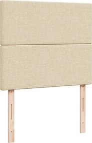 vidaXL Κρεβάτι Boxspring με Στρώμα Κρεμ 120x190 εκ. Υφασμάτινο