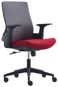 BF8950 Πολυθρόνα Γραφείου Mesh Γκρι, Ύφασμα Μπορντώ